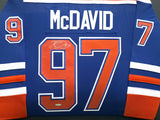 Edmonton Oilers Connor McDavid Autographed Framed Blue Authentic Adidas Jersey UDA Holo Stock #249482