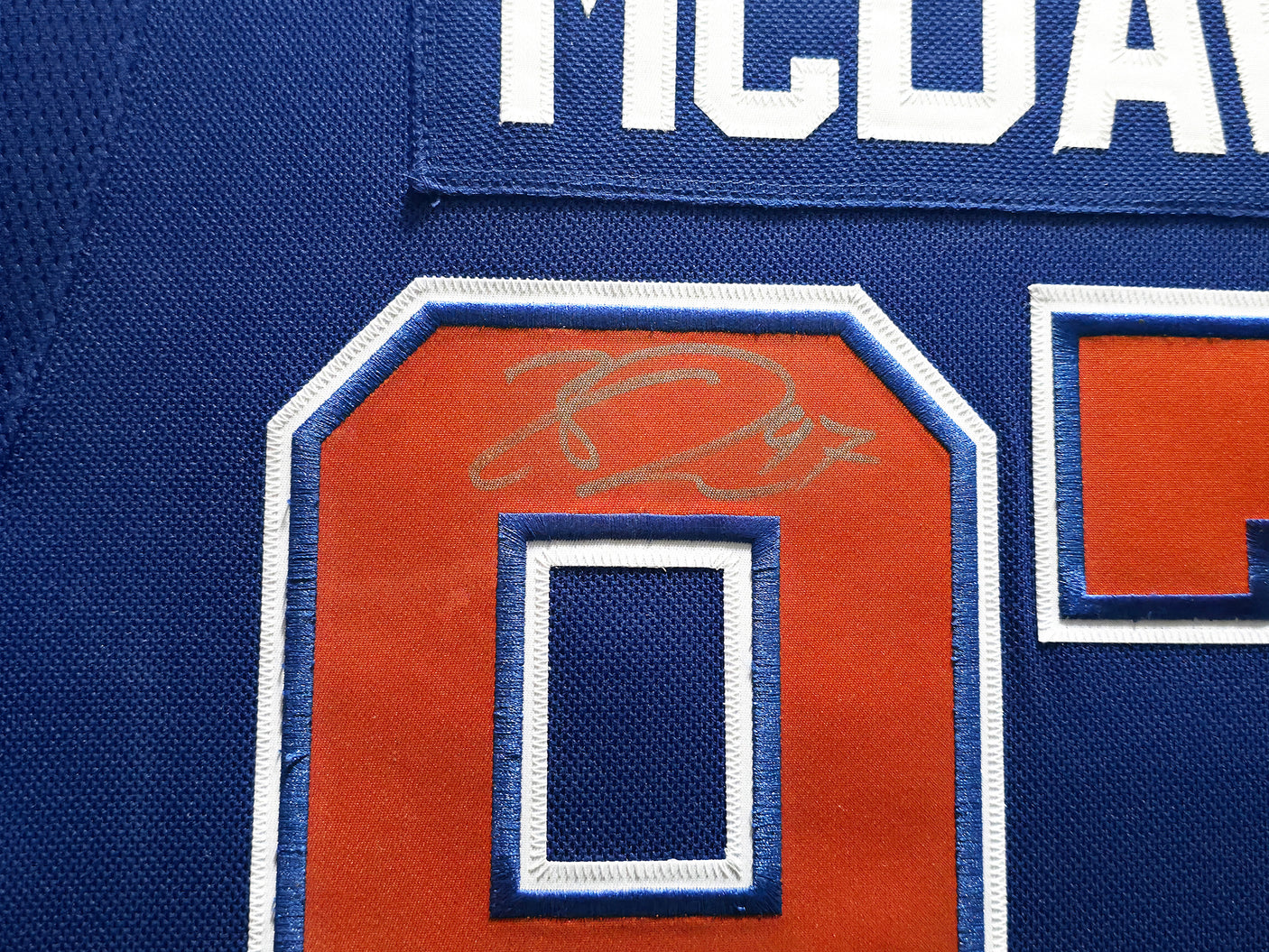 Edmonton Oilers Connor McDavid Autographed Framed Blue Authentic Adidas Jersey UDA Holo Stock #249482