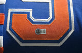 Edmonton Oilers Wayne Gretzky Autographed Framed Blue & Orange Jersey Beckett BAS #AE31366