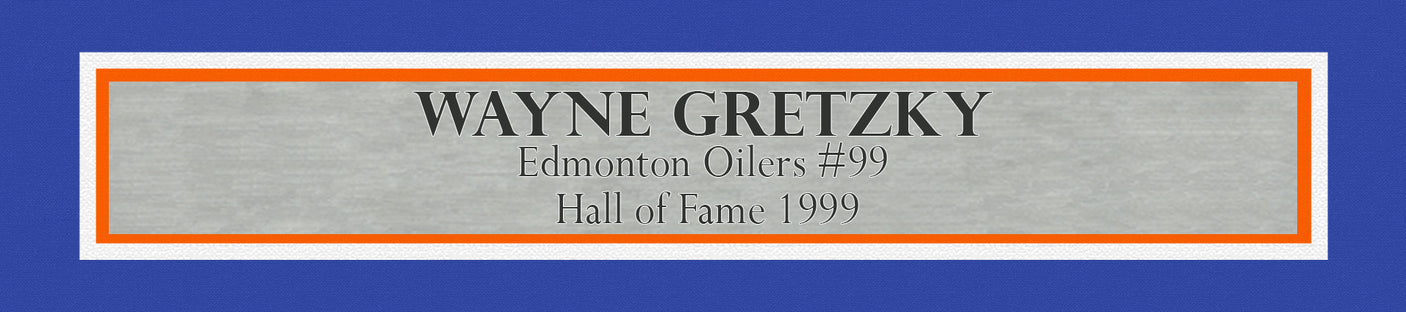 Edmonton Oilers Wayne Gretzky Autographed Framed Blue & Orange Jersey Beckett BAS #AE31366