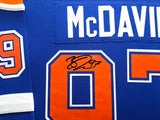 Edmonton Oilers Connor McDavid Autographed Framed Blue & Orange Jersey UDA Holo #BAM256540