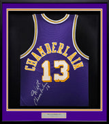 Los Angeles Lakers Wilt Chamberlain Autographed Framed Purple Jersey PSA/DNA & Beckett BAS #AE20862