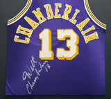 Los Angeles Lakers Wilt Chamberlain Autographed Framed Purple Jersey PSA/DNA & Beckett BAS #AE20862