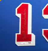 Philadelphia Warriors Wilt Chamberlain Autographed Framed Blue 1961-62 Mitchell & Ness Jersey JSA & PSA/DNA #AP30127