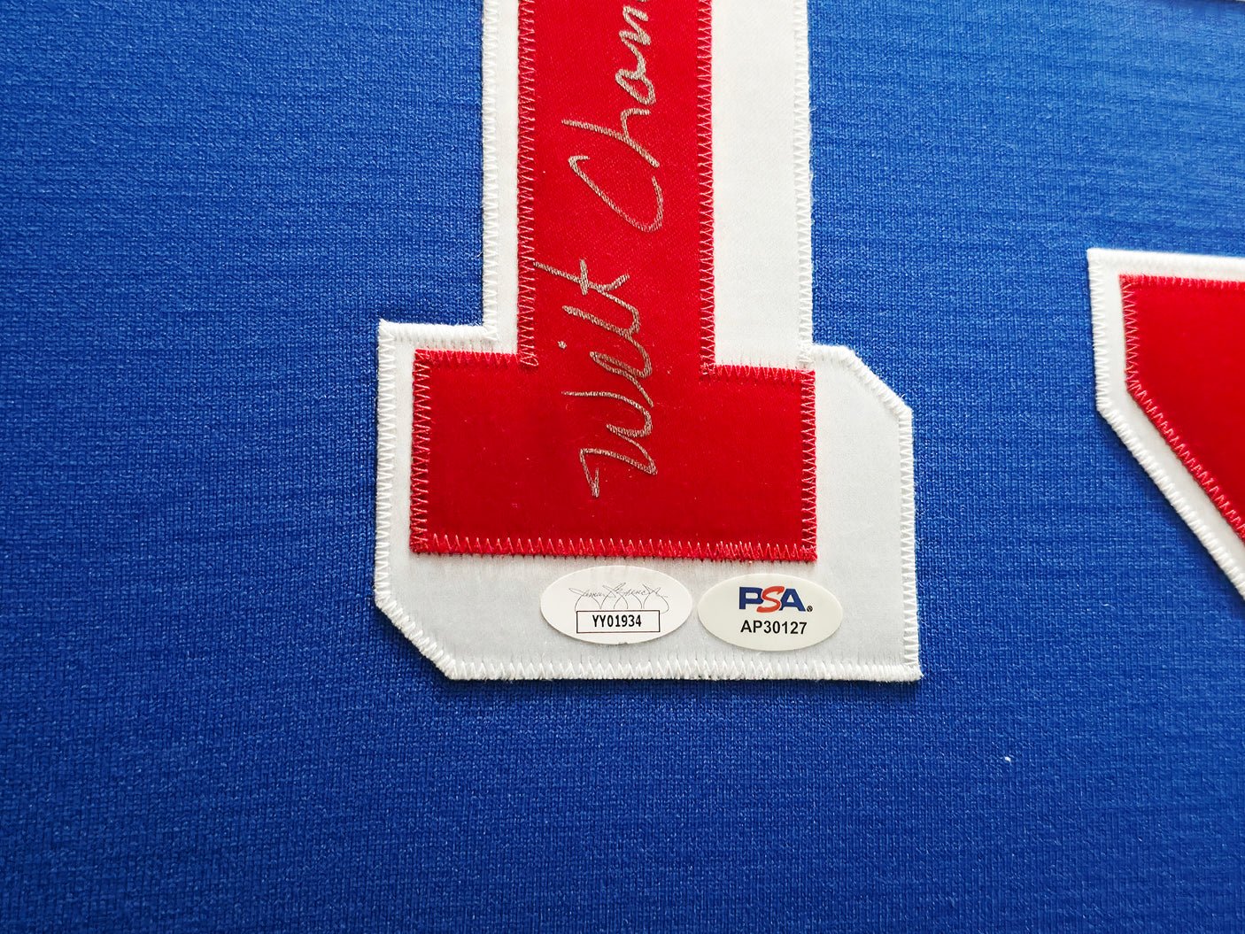 Philadelphia Warriors Wilt Chamberlain Autographed Framed Blue 1961-62 Mitchell & Ness Jersey JSA & PSA/DNA #AP30127
