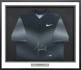 Tiger Woods Autographed Framed Black Nike Dri-fit Polo #24/50 UDA Holo #BAM116532