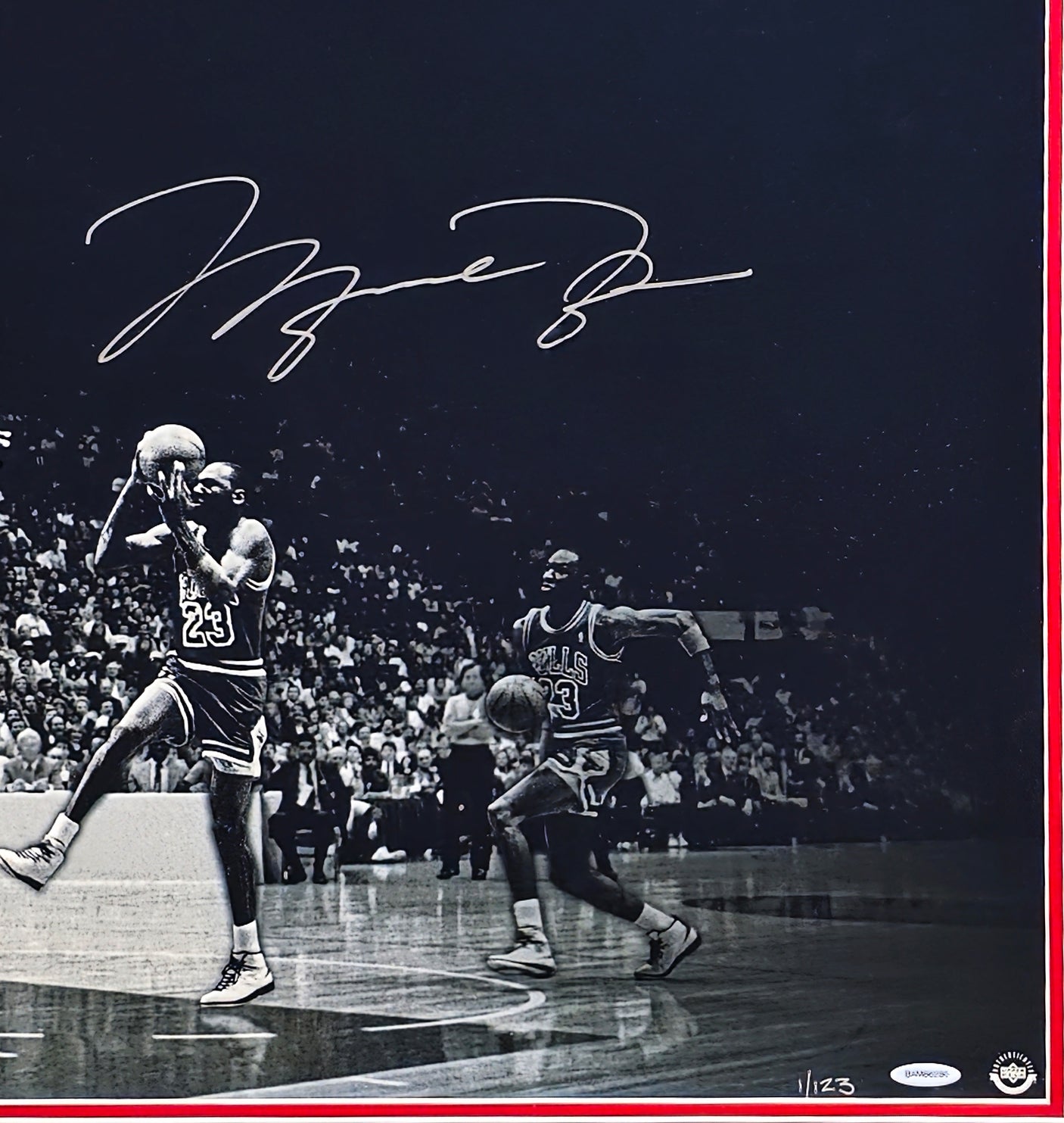 Michael Jordan Autographed Framed 18x36 'We Have Lift Off' Photo Chicago Bulls #1/123 UDA Holo #BAM86280