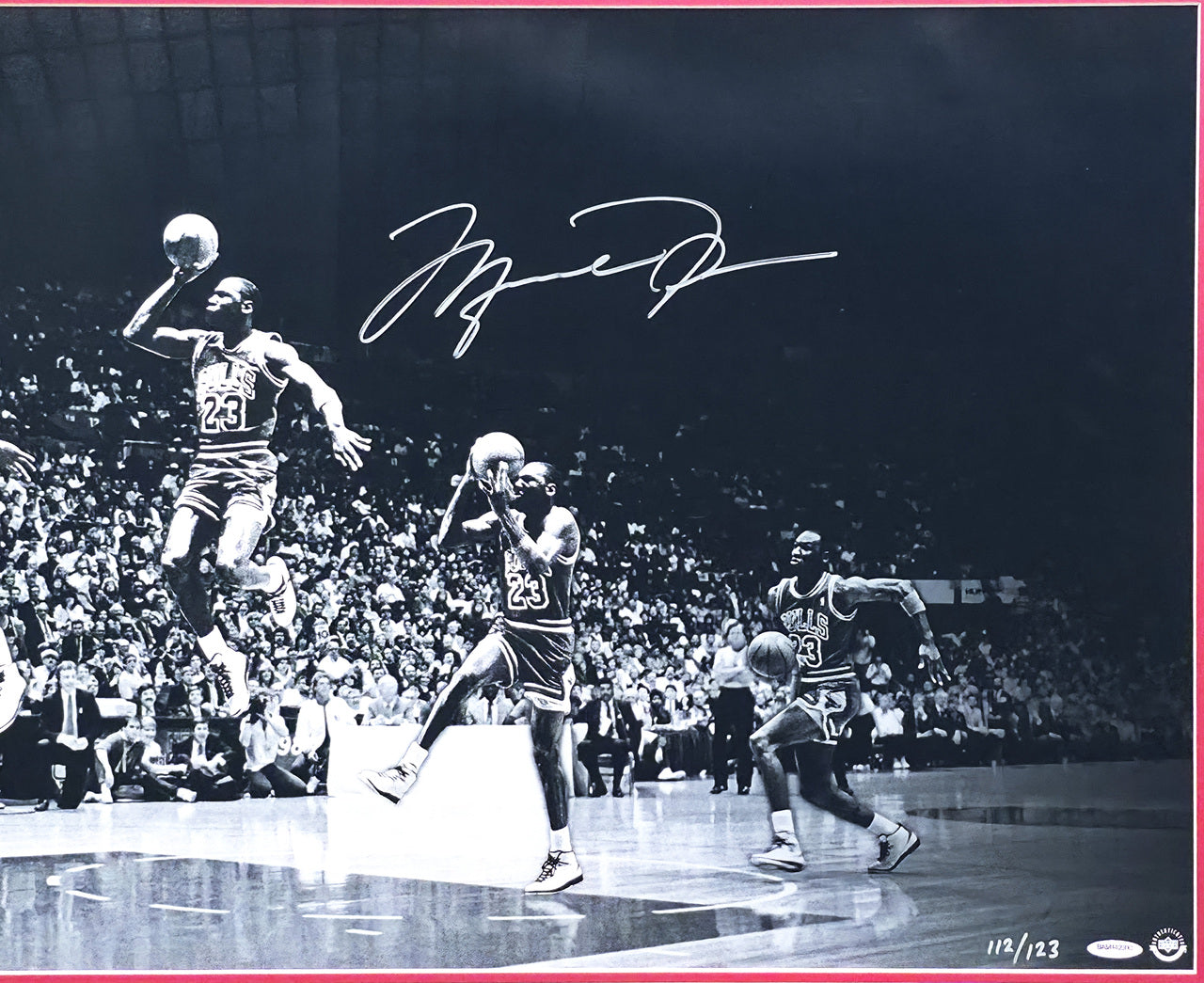 Michael Jordan Autographed Framed 18x36 'We Have Lift Off' Photo Chicago Bulls #112/123 UDA Holo #BAM142310