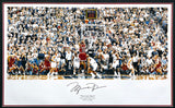 Michael Jordan Autographed Framed 24x36 'The Last Shot 6.6 Second' Photo Illustration Chicago Bulls UDA Holo #BAM131601