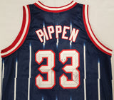 Houston Rockets Scottie Pippen Autographed Blue Authentic Starter Jersey Size 52 Beckett BAS #BF24924