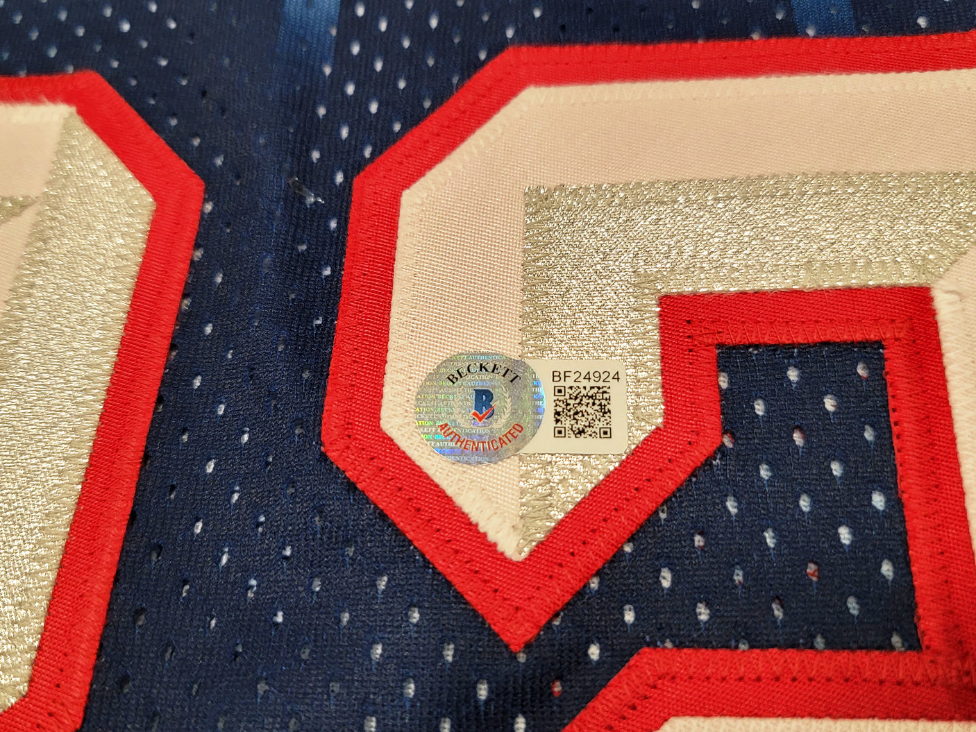 Houston Rockets Scottie Pippen Autographed Blue Authentic Starter Jersey Size 52 Beckett BAS #BF24924