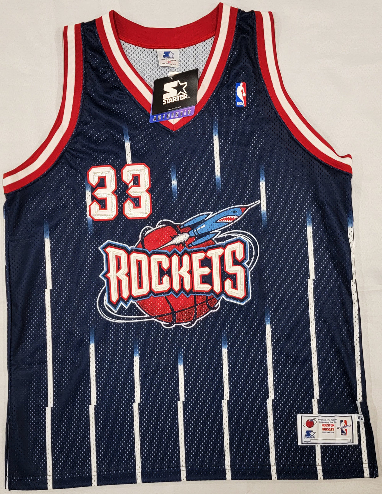 Houston Rockets Scottie Pippen Autographed Blue Authentic Starter Jersey Size 52 Beckett BAS #BF24924