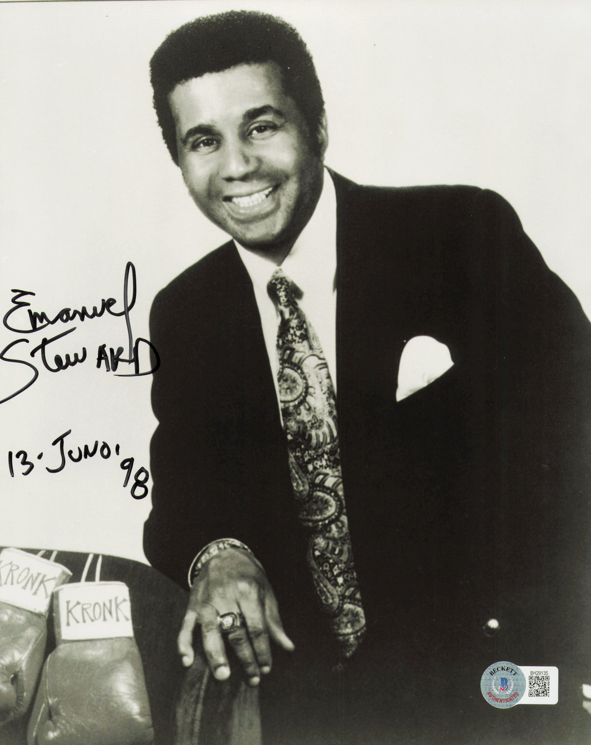 Emanuel Steward Autographed 8x10 Photo Trainer Beckett BAS QR #BH29135