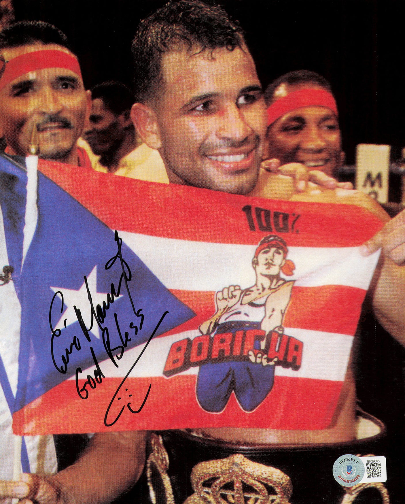 Erik Morel Autographed 8x10 Photo "God Bless" Beckett BAS QR #BH29068