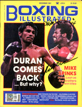 Roberto Duran & Michael Spinks Autographed Boxing Illustrated Magazine Beckett BAS #BH29302