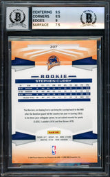 Stephen Curry Autographed 2009-10 Panini Rookie Card #307 Golden State Warriors BGS 8.5 Auto Grade Gem Mint 10 Beckett BAS #15816089
