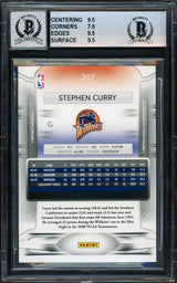 Stephen Curry Autographed 2009-10 Panini Prestige Rookie Card #207 Golden State Warriors BGS 8 Auto Grade Gem Mint 10 Beckett BAS #15816117