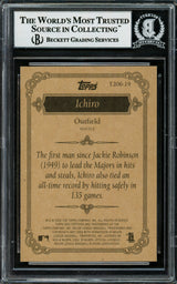 Ichiro Suzuki Autographed 2002 Topps 206 Card #T206-19 Seattle Mariners Beckett BAS Stock #220253