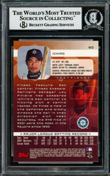 Ichiro Suzuki Autographed 2002 Topps Finest Card #60 Seattle Mariners Beckett BAS Stock #220255