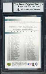 Ichiro Suzuki Autographed 2002 Upper Deck Card #493 Seattle Mariners Auto Grade Gem Mint 10 Beckett BAS Stock #220256