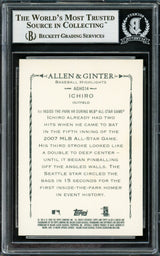 Ichiro Suzuki Autographed 2009 Topps Allen & Ginter Card #AGHS14 Seattle Mariners Beckett BAS Stock #220269