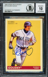 Ichiro Suzuki Autographed 2009 Upper Deck Goudey Card #174 Seattle Mariners Auto Grade Gem Mint 10 Beckett BAS Stock #220271