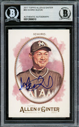 Ichiro Suzuki Autographed 2017 Topps Allen & Ginter Card #83 Seattle Mariners Beckett BAS Stock #220282