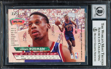 Dennis Rodman Autographed 1993-94 Fleer Ultra Card #170 Detroit Pistons Auto Grade Gem Mint 10 Beckett BAS Stock #220311