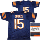 Chicago Bears Rome Odunze Autographed Blue Jersey Beckett BAS Witness Stock #233882