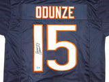 Chicago Bears Rome Odunze Autographed Blue Jersey Beckett BAS Witness Stock #233882