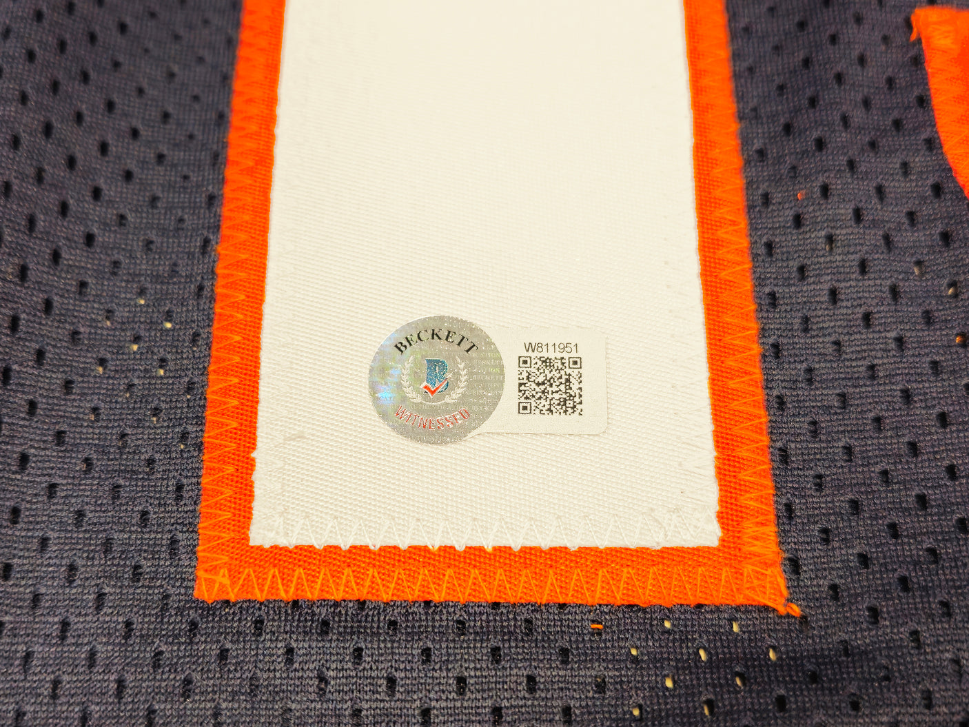 Chicago Bears Rome Odunze Autographed Blue Jersey Beckett BAS Witness Stock #233882