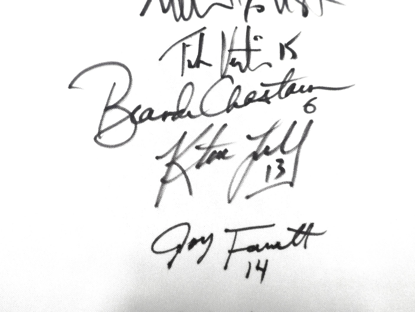 1999 Team USA Women's Soccer World Cup Champions Team Autographed White Nike Jersey Size XL With 8 Total Signatures Including Mia Hamm & Brandi Chastain Beckett BAS Witness Stock #233781