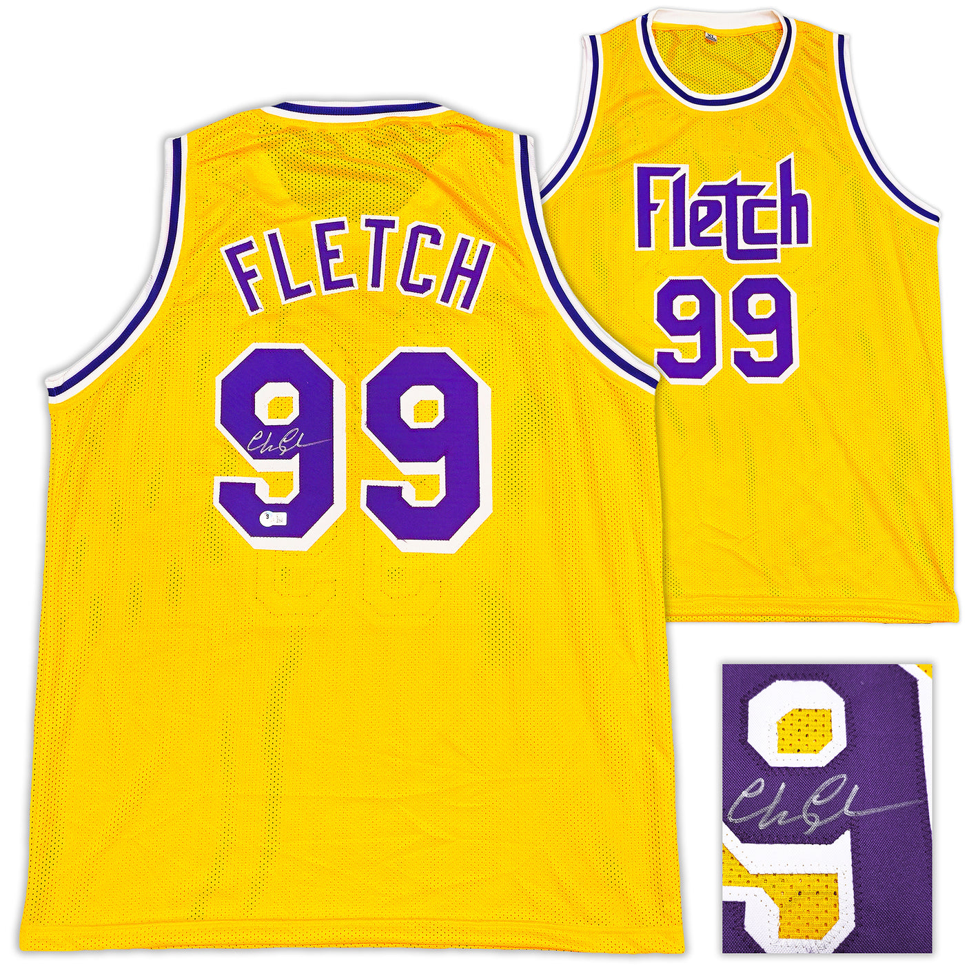 Fletch Chevy Chase Autographed Yellow Jersey Beckett BAS Witness Stock #233717