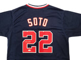 Washington Nationals Juan Soto Autographed Blue Jersey JSA Stock #207923