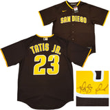 San Diego Padres Fernando Tatis Jr. Autographed Brown Nike Jersey Size L Beckett BAS Witness Stock #207926