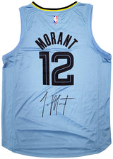 Memphis Grizzlies Ja Morant Autographed Light Blue Fanatics Jersey Size L JSA Stock #207958