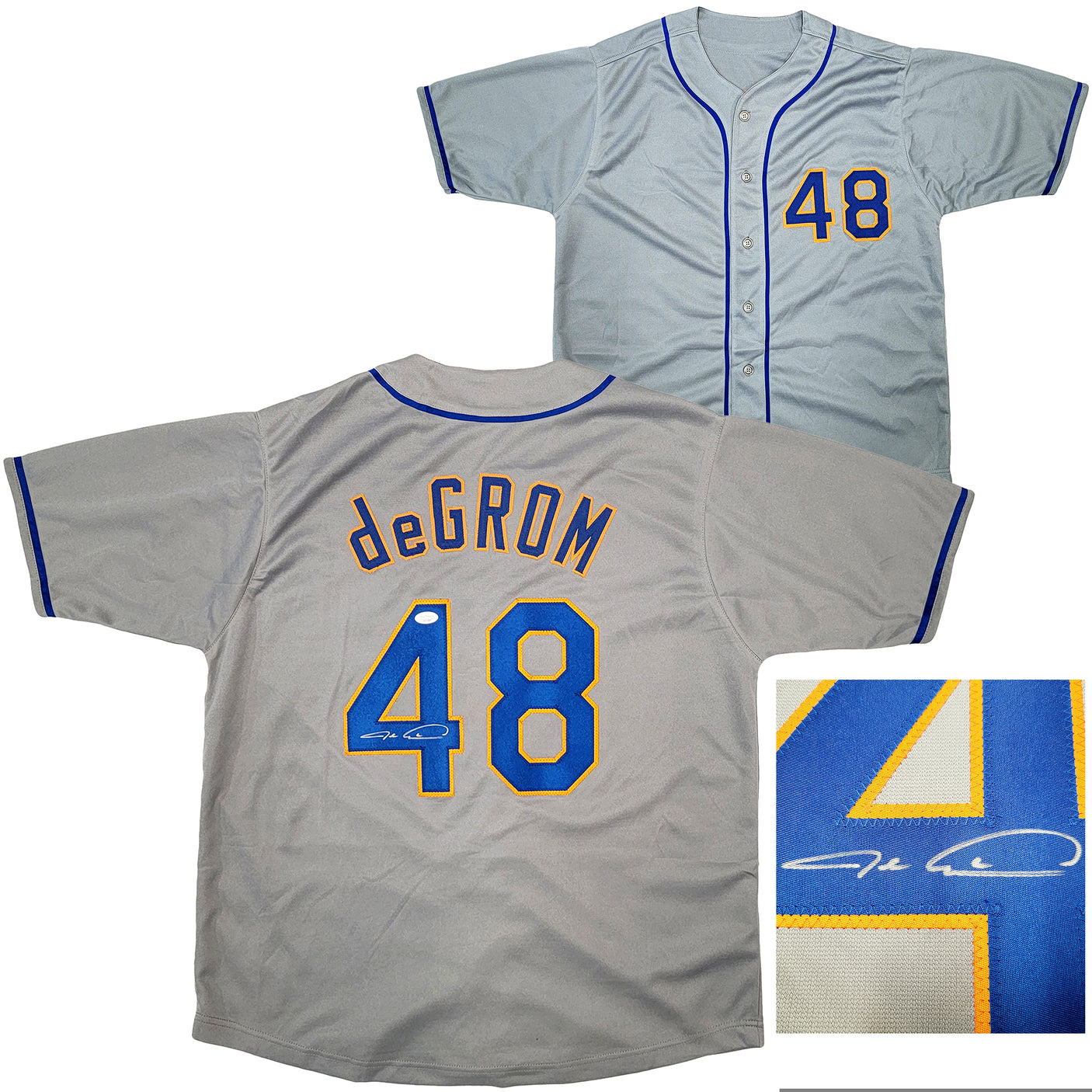 New York Mets Jacob deGrom Autographed Gray Jersey JSA Stock #208150