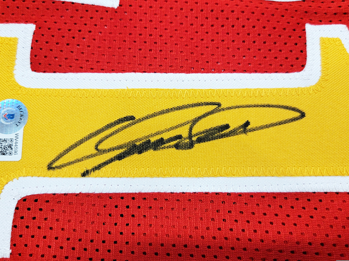 Atlanta Hawks Dominique Wilkins Autographed Red Jersey Beckett BAS Witness Stock #207966