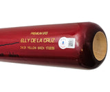 Elly De La Cruz Autographed Red B45 Player Model Bat Cincinnati Reds "1st MLB HR 6/7/23" Beckett BAS Witness Stock #220219