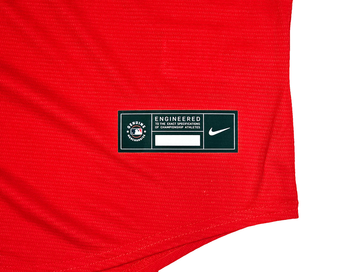 Cincinnati Reds Elly De La Cruz Autographed Red Nike Jersey Size XL Beckett BAS Witness Stock #220227