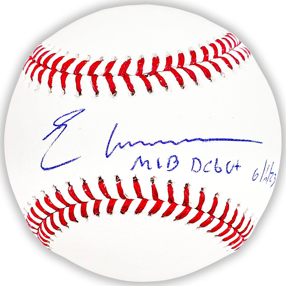 Elly De La Cruz Autographed Official MLB Baseball Cincinnati Reds "MLB Debut 6/6/23" Beckett BAS Witness Stock #220355