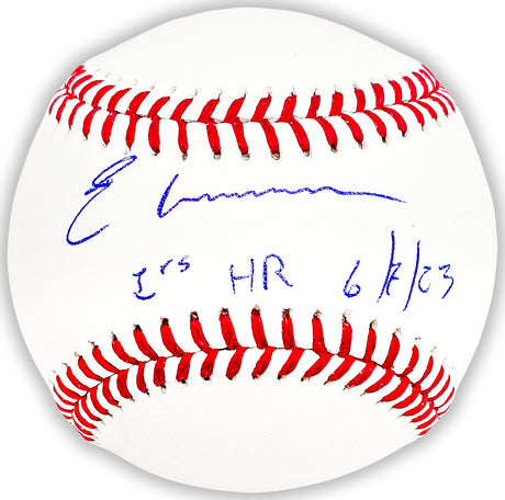 Elly De La Cruz Autographed Official MLB Baseball Cincinnati Reds "1st MLB HR 6/7/23" Beckett BAS Witness Stock #220356