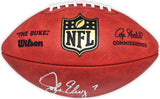 John Elway Autographed Official Leather Gold Shield Football Denver Broncos Beckett BAS Witness Stock #220365