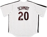 Philadelphia Phillies Mike Schmidt Autographed White & Red Nike Cooperstown Collection Jersey Size XXL Beckett BAS QR Stock #219043