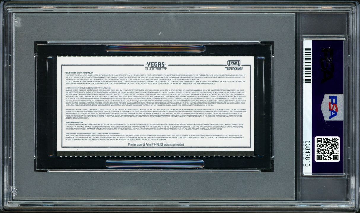 Ryan Donato Autographed Seattle Kraken Inaugural First Game Ticket PSA 9 Auto Grade Gem Mint 10 "1st Kraken Goal 10/12/21" Highest Graded PSA/DNA #63847816