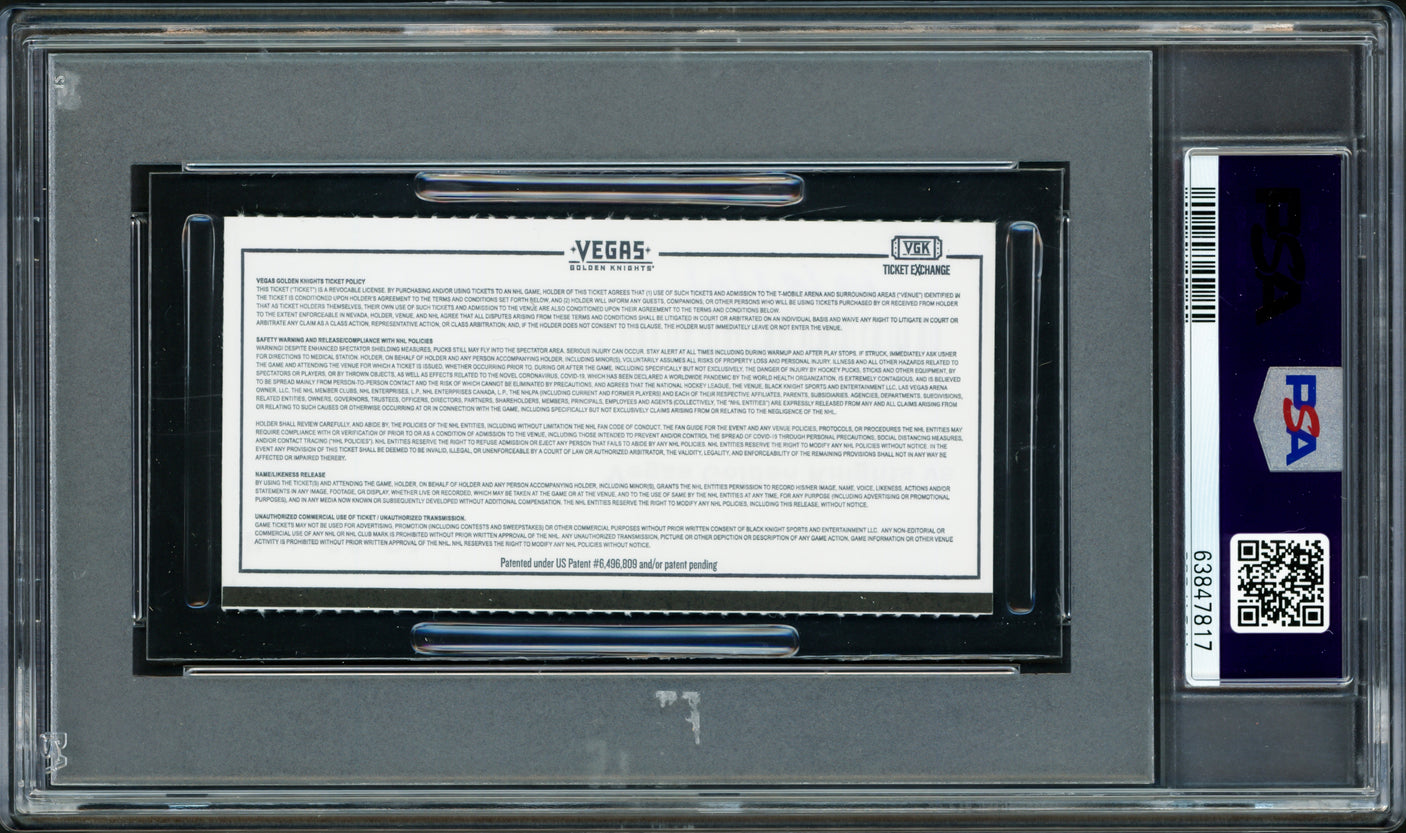 Ryan Donato Autographed Seattle Kraken Inaugural First Game Ticket PSA 8 Auto Grade Gem Mint 10 "1st Kraken Goal 10/12/21" PSA/DNA #63847817