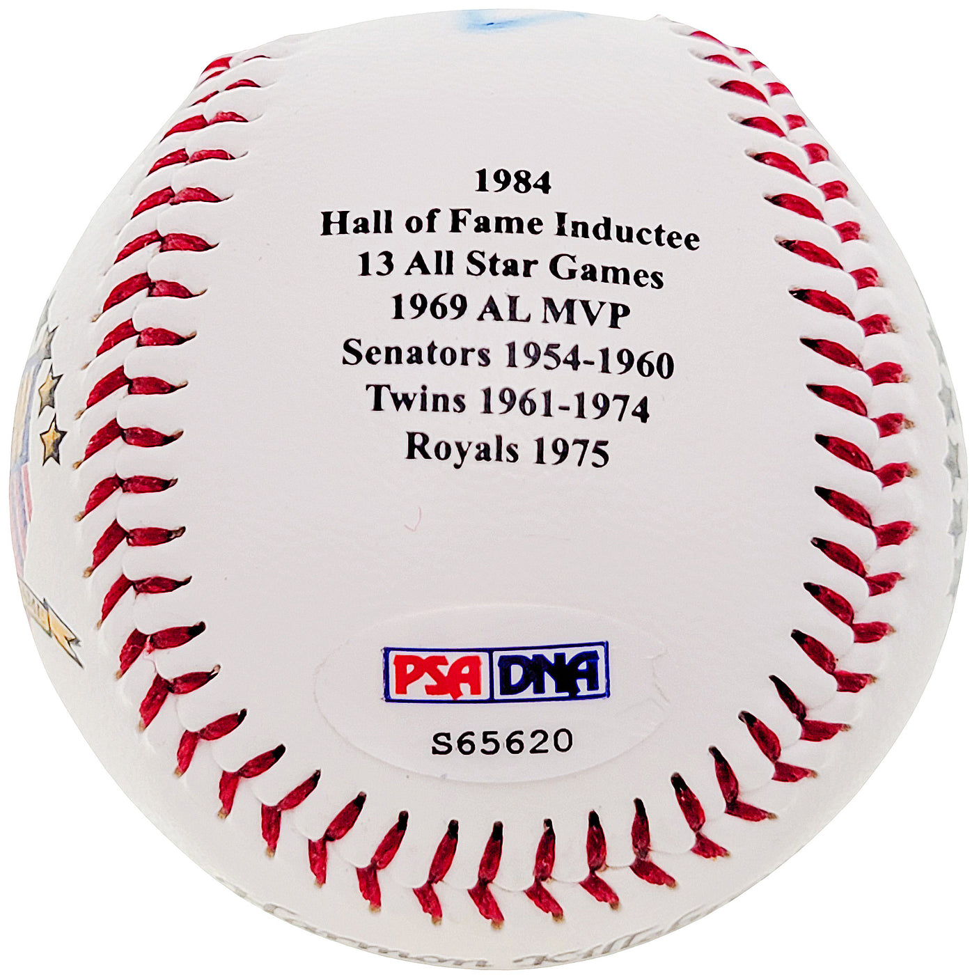 Harmon Killebrew Autographed Official Statball Logo Baseball Minnesota Twins PSA/DNA #S65620