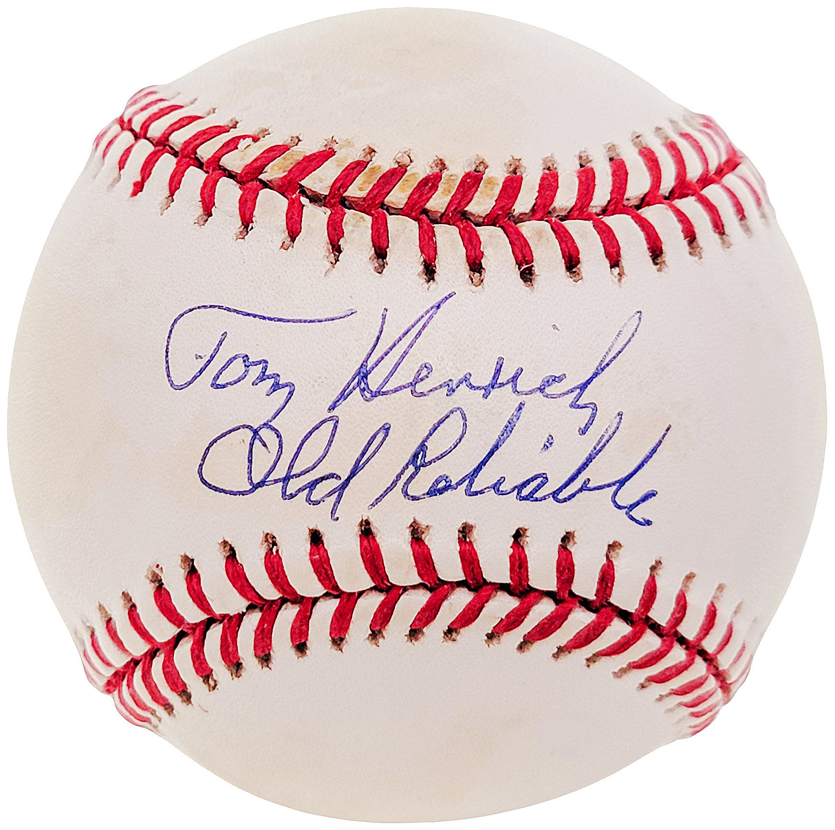Tommy Tom Henrich Autographed Official AL Baseball New York Yankees "Old Reliable" Beckett BAS #F26981