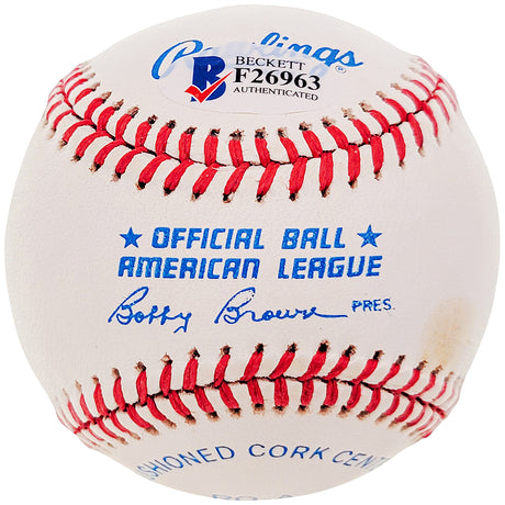 Tommy Tom Henrich Autographed Official AL Baseball New York Yankees Beckett BAS #F26963