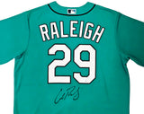 Seattle Mariners Cal Raleigh Autographed Teal Nike Jersey Size L Fanatics Holo Stock #218614